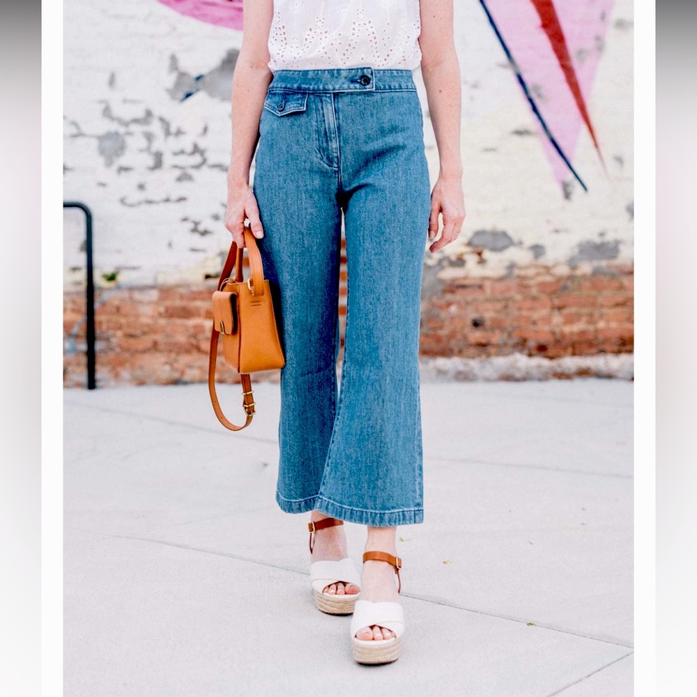 JCrew - Point Sur wide-leg crop eco jean